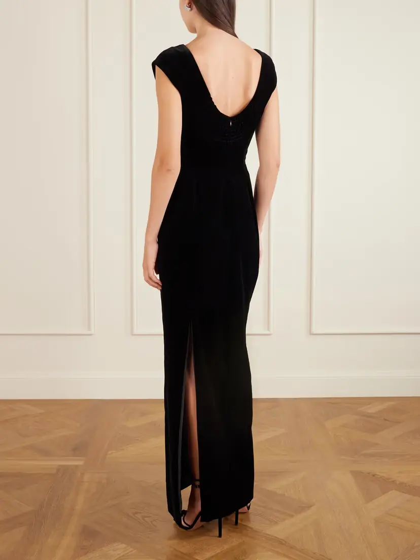 COLLEEN ALLEN Shirred Cotton-velvet Gown | Thumbnail 4 COLLEEN ALLEN Shirred Cotton-velvet Gown | Thumbnail 4