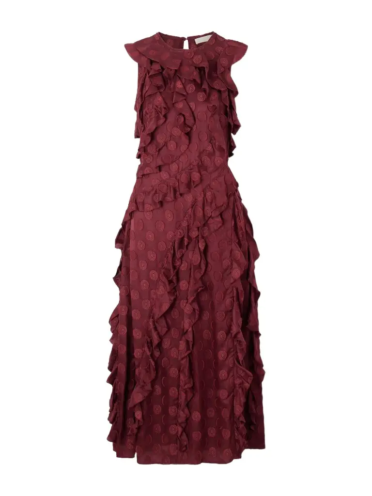 Ulla Johnson Kavita Silk-blend Jacquard Midi Dress | Image 1 Ulla Johnson Kavita Silk-blend Jacquard Midi Dress | Image 1