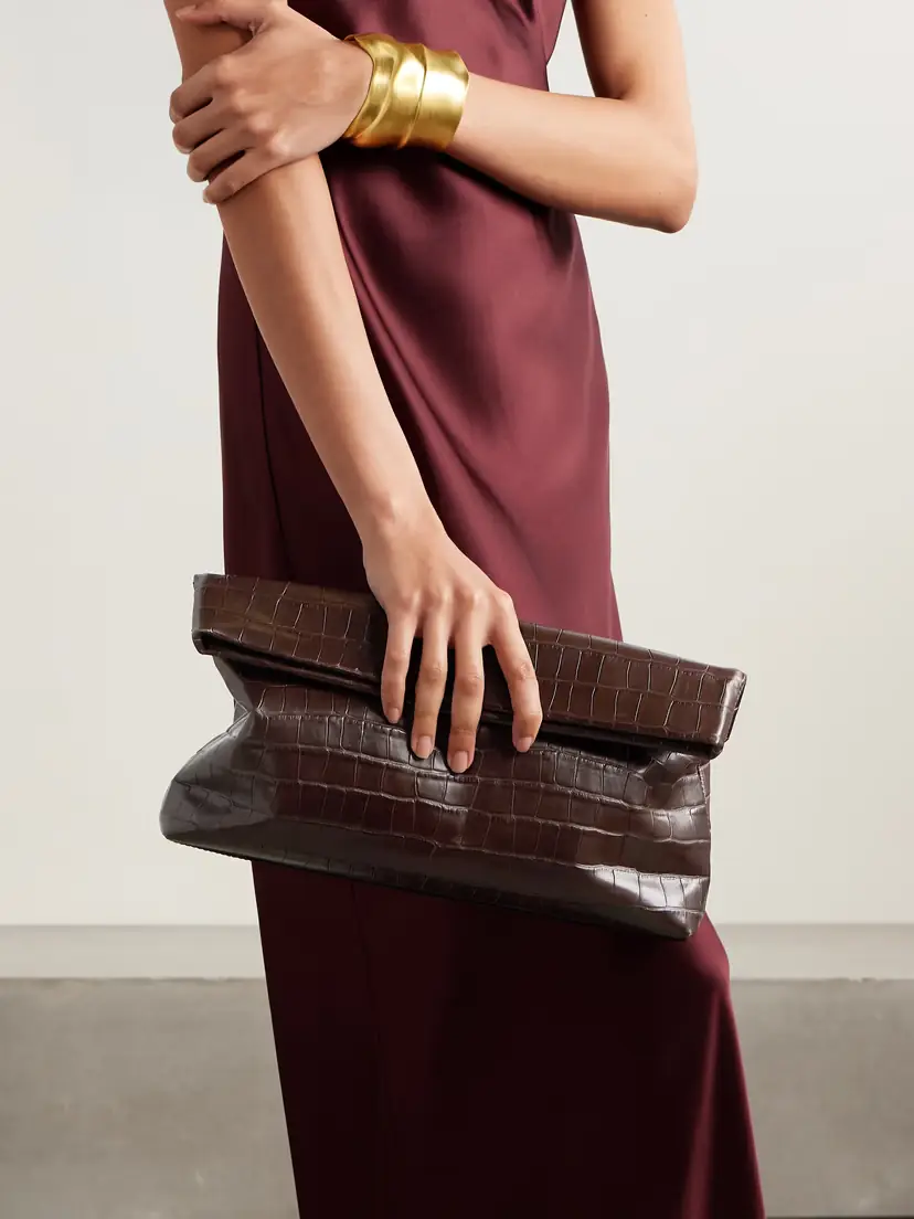 Nili Lotan Jerry Croc-effect Leather Clutch | Thumbnail 2 Nili Lotan Jerry Croc-effect Leather Clutch | Thumbnail 2