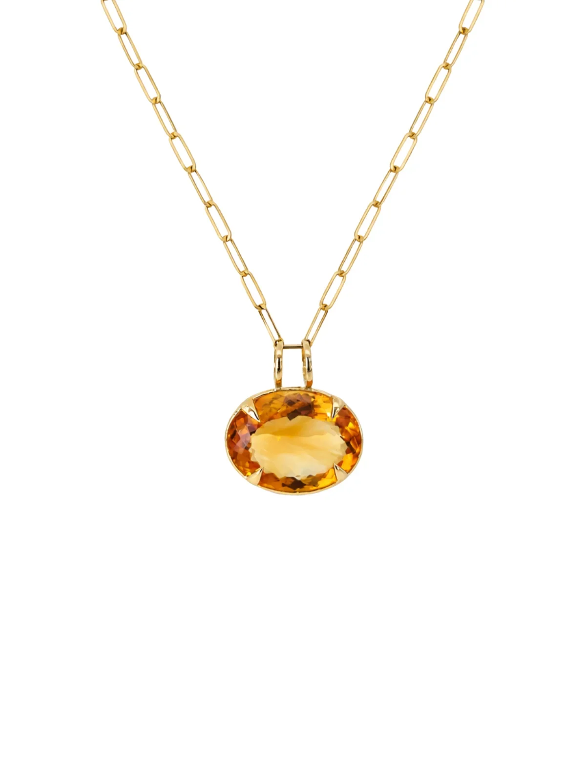 33.42ct Citrine 18K Gold Statement Pendant