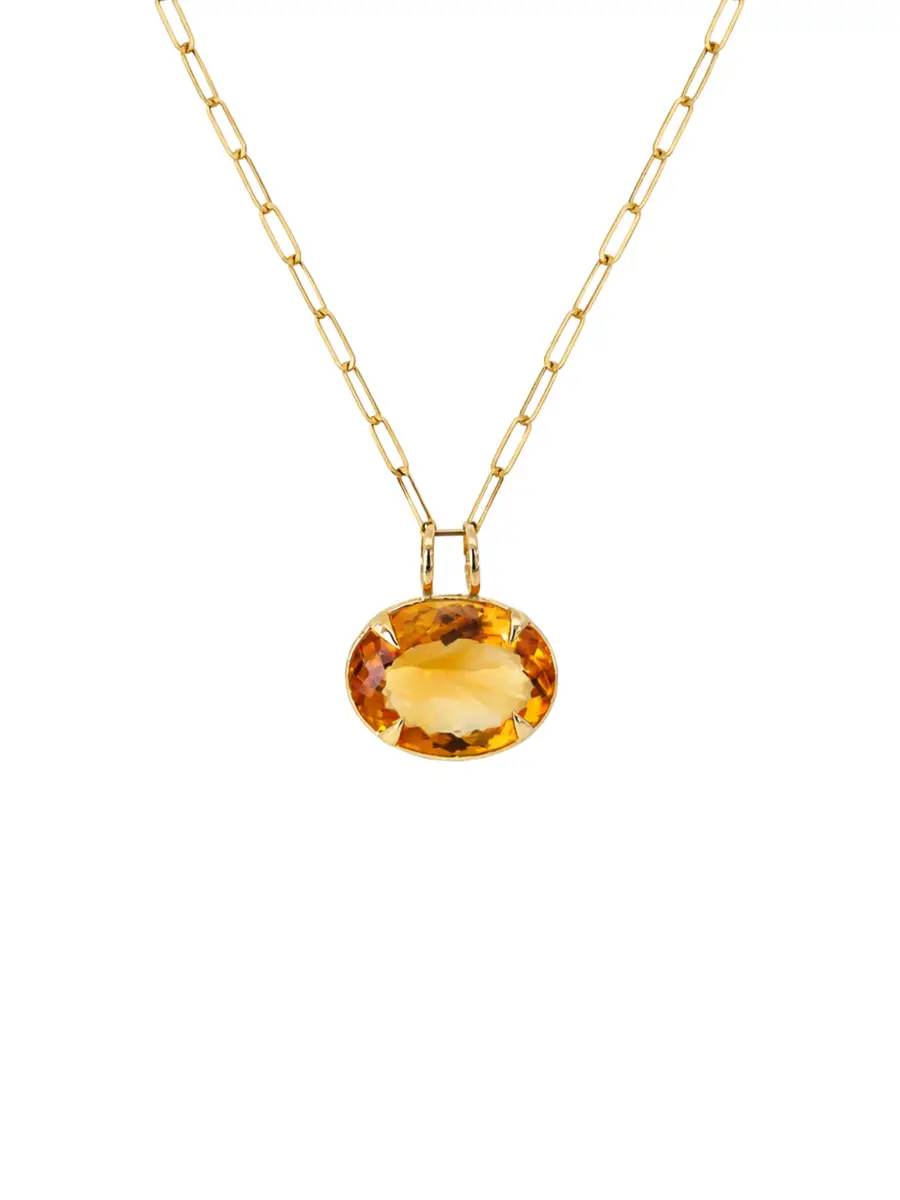 33.42ct Citrine 18K Gold Statement Pendant