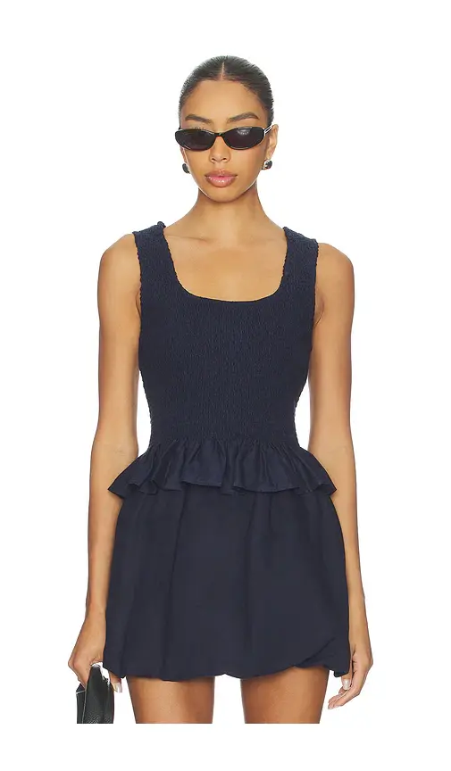 Onia Air Linen Smocked Tank Top