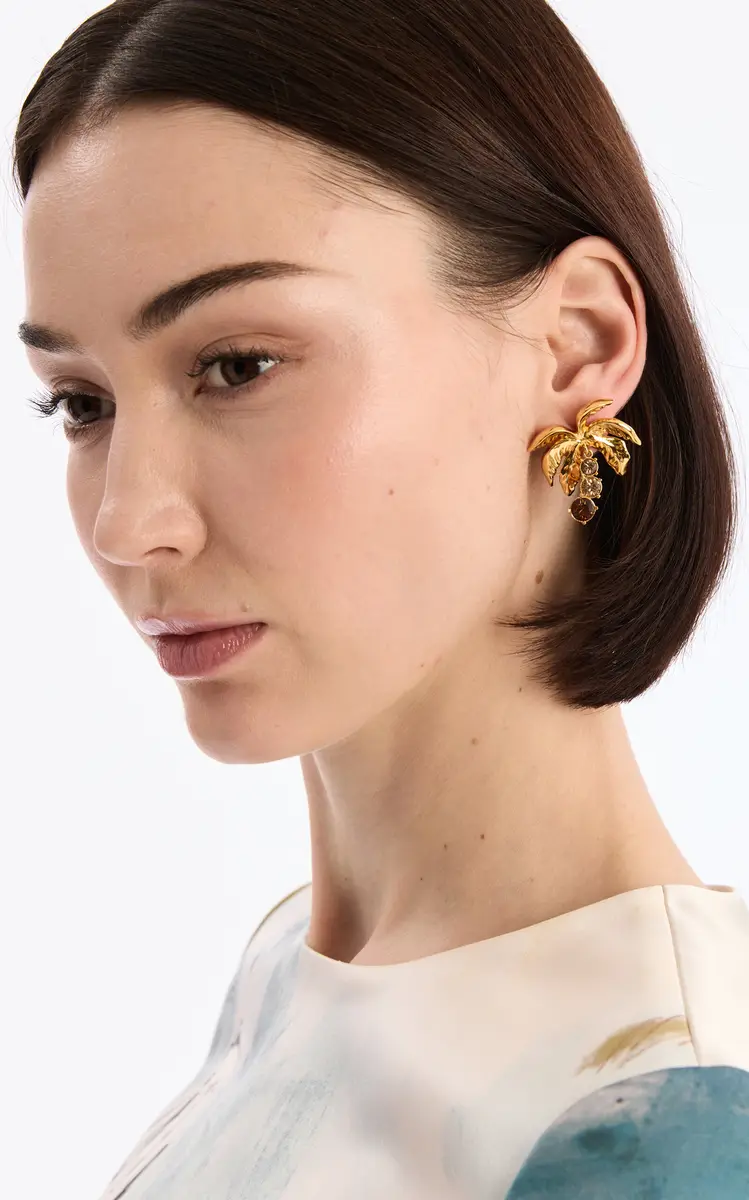 Oscar de la Renta Palm Tree Stud Earrings | Thumbnail 3 Oscar de la Renta Palm Tree Stud Earrings | Thumbnail 3
