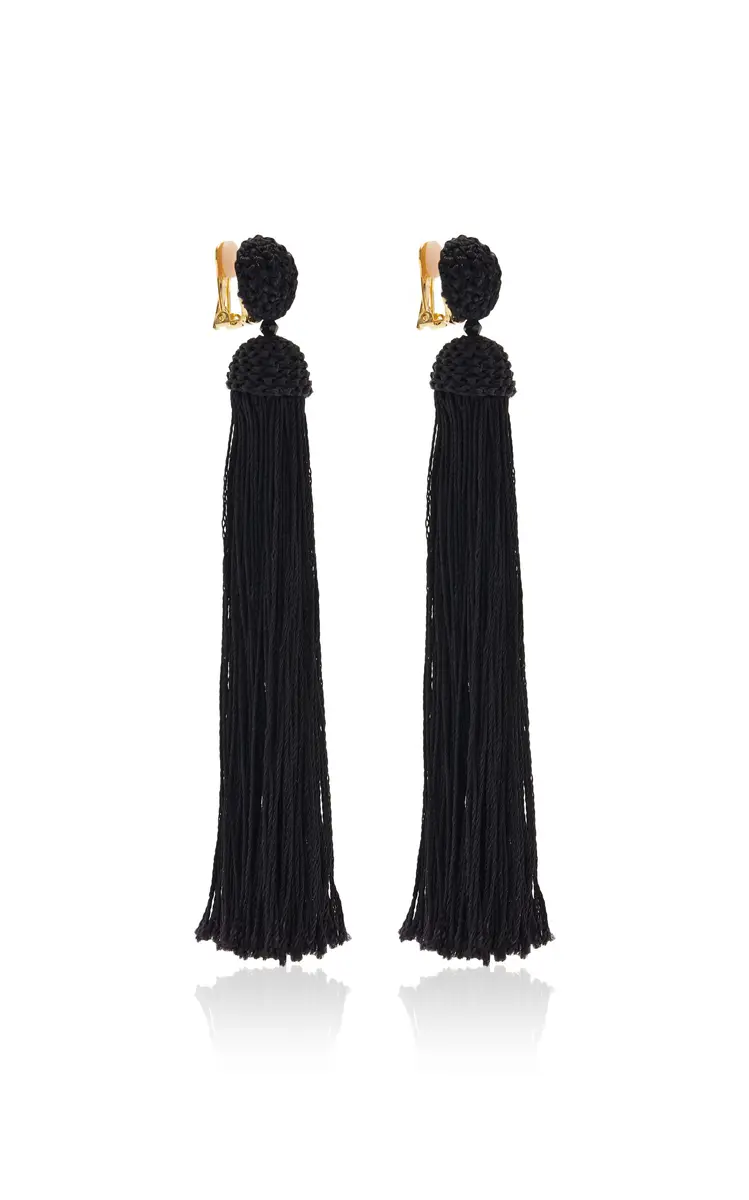 Oscar de la Renta Long Tassel Rope Earrings | Thumbnail 3