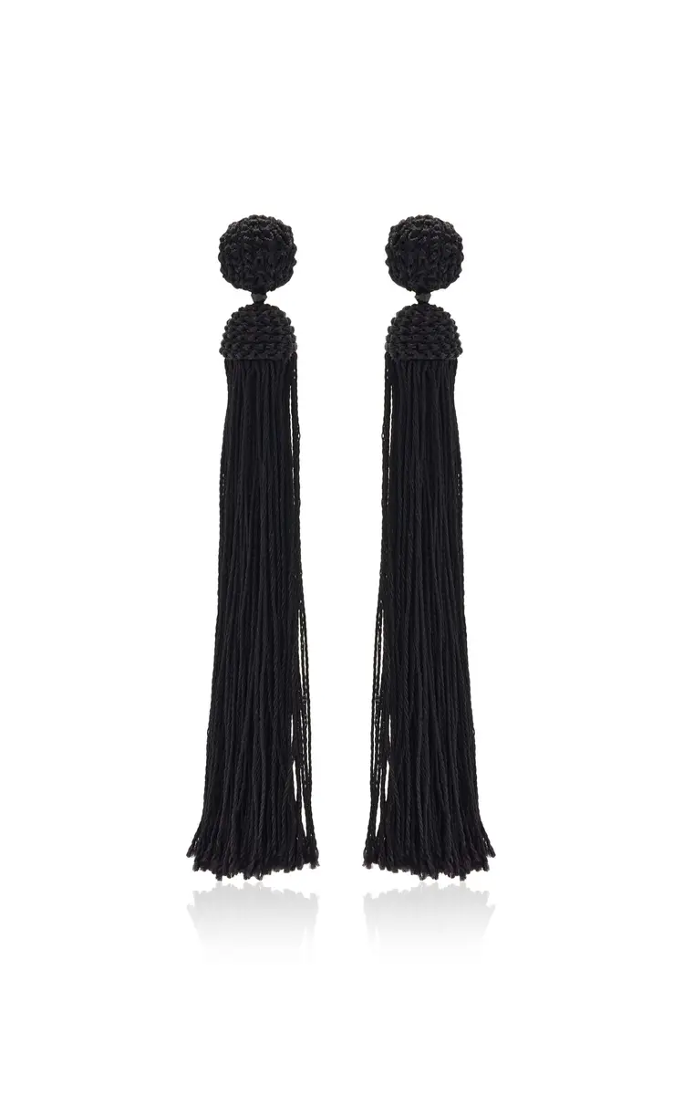 Oscar de la Renta Long Tassel Rope Earrings | Thumbnail 4