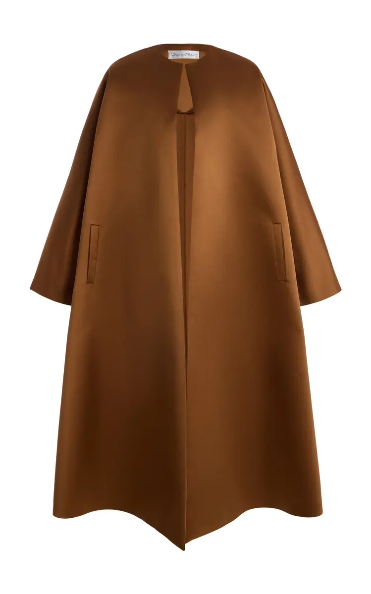 Oscar de la Renta Draped Satin Coat | Thumbnail 9