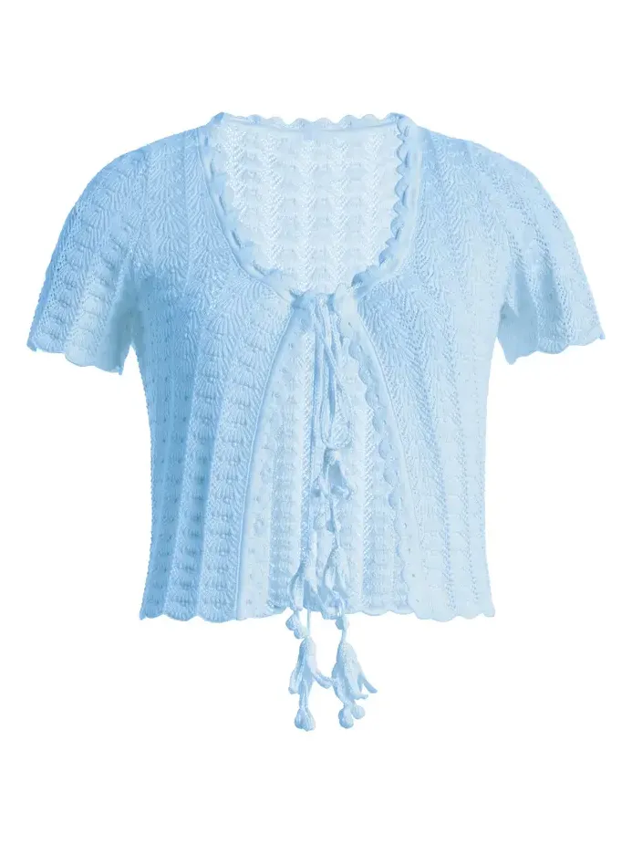 Pointelle-Knit Cotton-Silk Cardigan Pointelle-Knit Cotton-Silk Cardigan