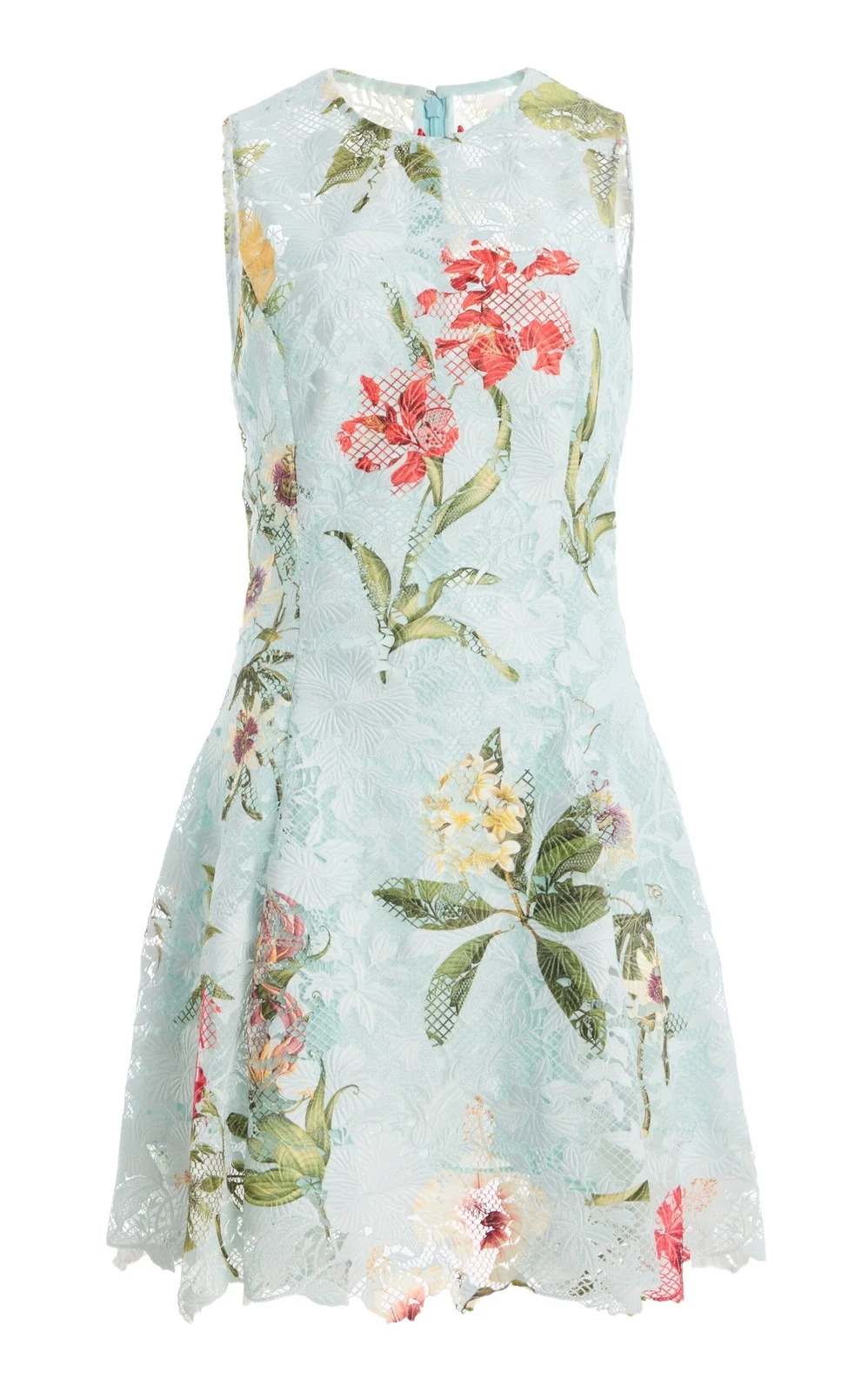 Floral-Printed Lace Mini Dress Floral-Printed Lace Mini Dress