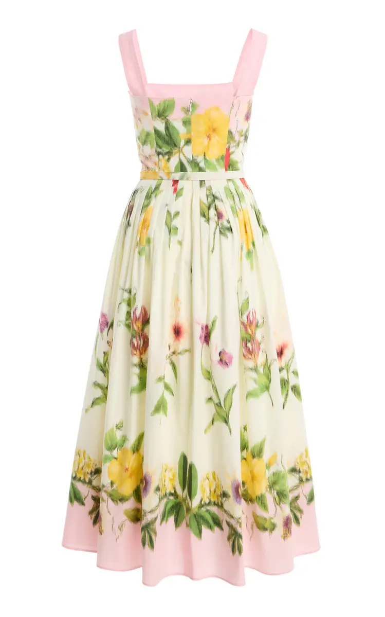 Oscar de la Renta Scarf-Printed Stretch Cotton-Poplin Midi Dress | Thumbnail 5 Oscar de la Renta Scarf-Printed Stretch Cotton-Poplin Midi Dress | Thumbnail 5