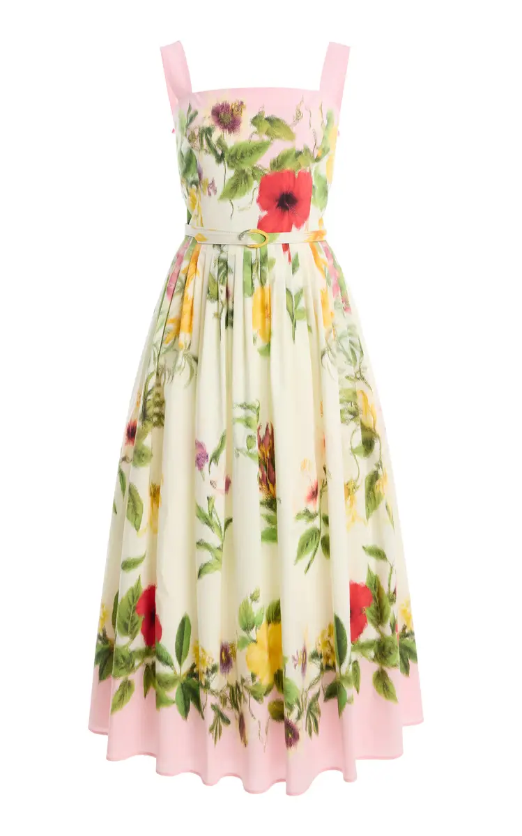 Oscar de la Renta Scarf-Printed Stretch Cotton-Poplin Midi Dress | Thumbnail 7 Oscar de la Renta Scarf-Printed Stretch Cotton-Poplin Midi Dress | Thumbnail 7