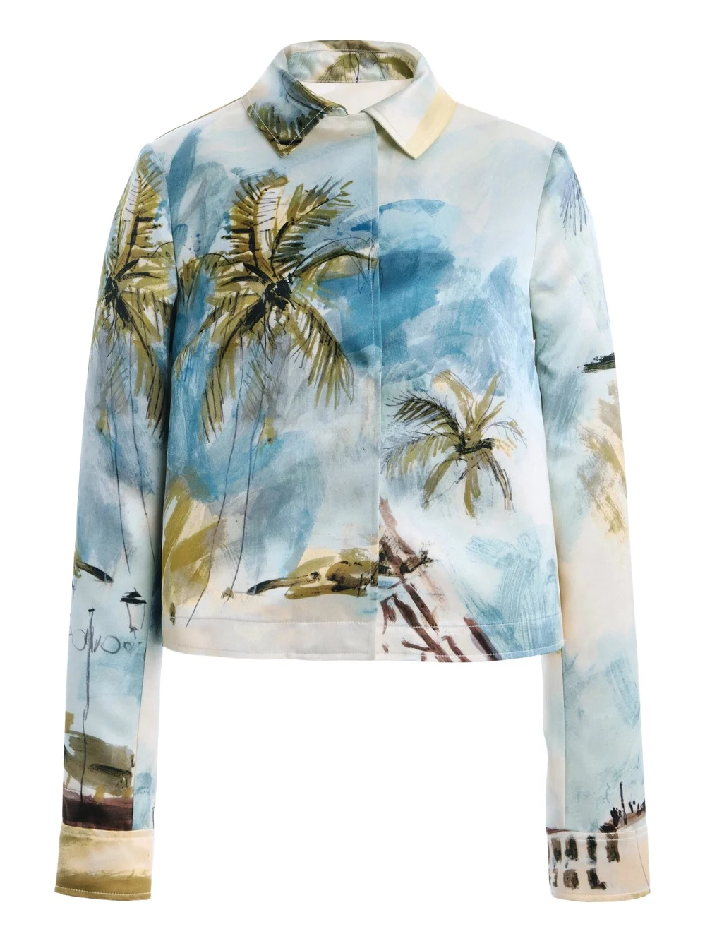 Oscar de la Renta Printed Satin Jacket