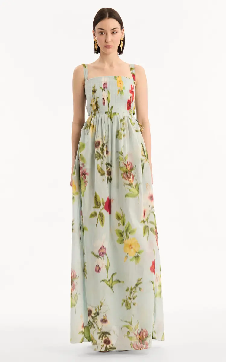 Oscar de la Renta Floral Cotton-Voile Maxi Dress | Thumbnail 2 Oscar de la Renta Floral Cotton-Voile Maxi Dress | Thumbnail 2