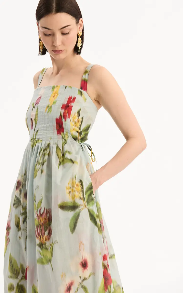Oscar de la Renta Floral Cotton-Voile Maxi Dress | Thumbnail 3 Oscar de la Renta Floral Cotton-Voile Maxi Dress | Thumbnail 3