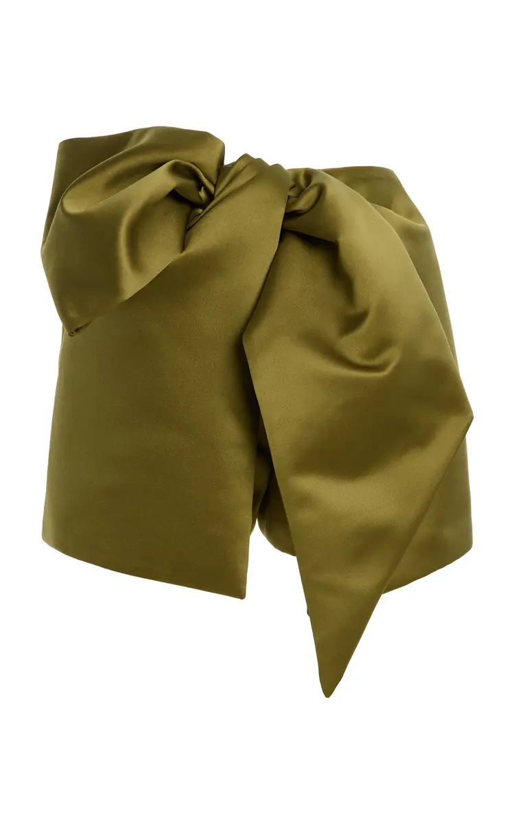 Oscar de la Renta Draped Satin Mini Skort | Thumbnail 5