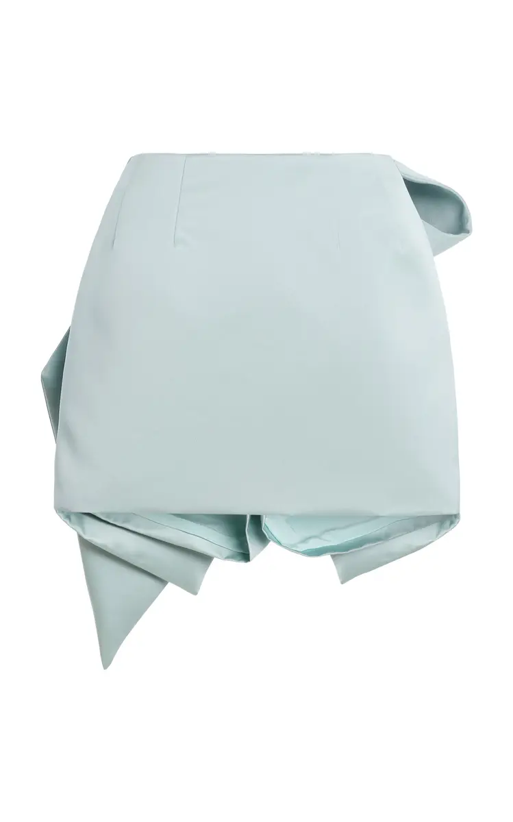 Oscar de la Renta Draped Satin Mini Skort | Thumbnail 7