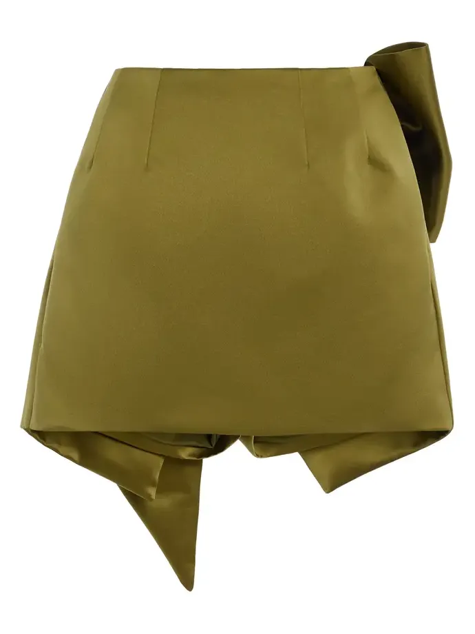 Draped Satin Mini Skort Draped Satin Mini Skort