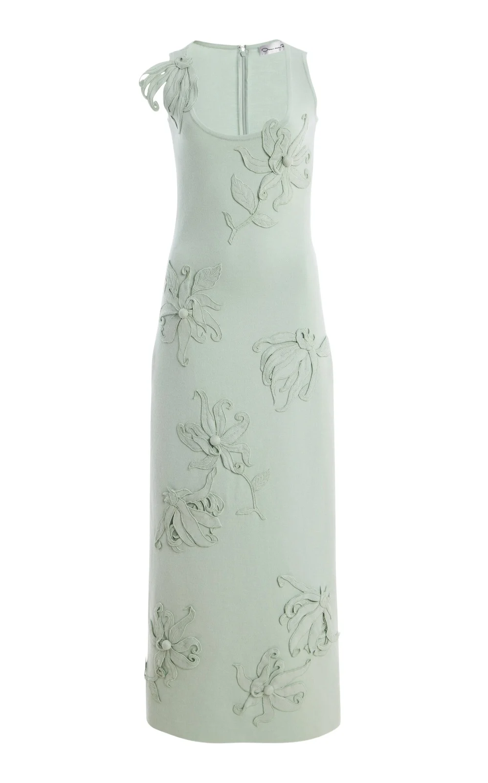 Embroidered Virgin-Wool Midi Dress