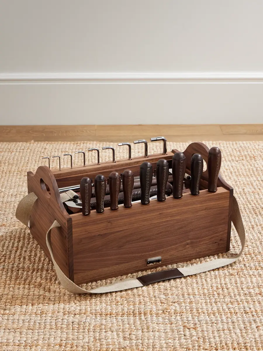 Lorenzi Milano Stainless Steel and Leather Tool Set - Men