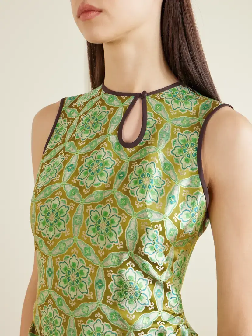 Christopher Esber Palmira Ruched Cutout Floral Brocade Mini Dress | Thumbnail 4 Christopher Esber Palmira Ruched Cutout Floral Brocade Mini Dress | Thumbnail 4