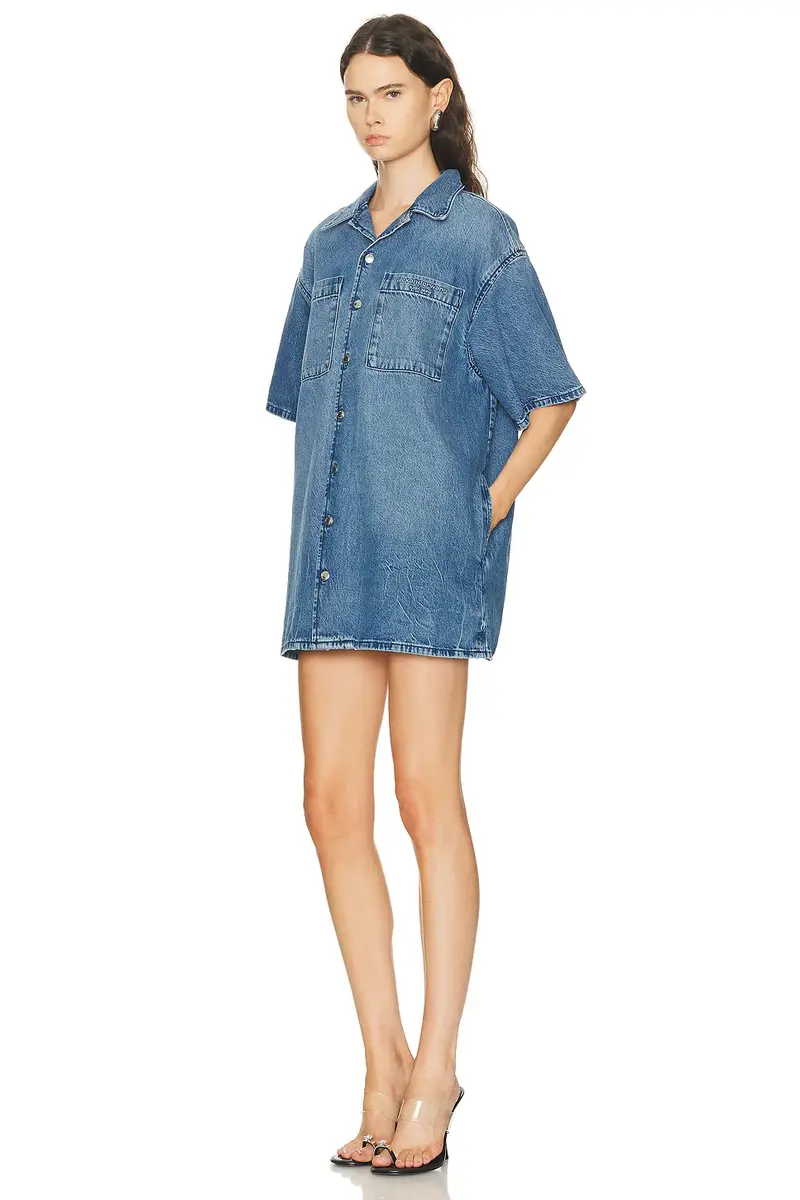 Alexander Wang Short Sleeve Boxy Shirt Dress | Thumbnail 2 Alexander Wang Short Sleeve Boxy Shirt Dress | Thumbnail 2