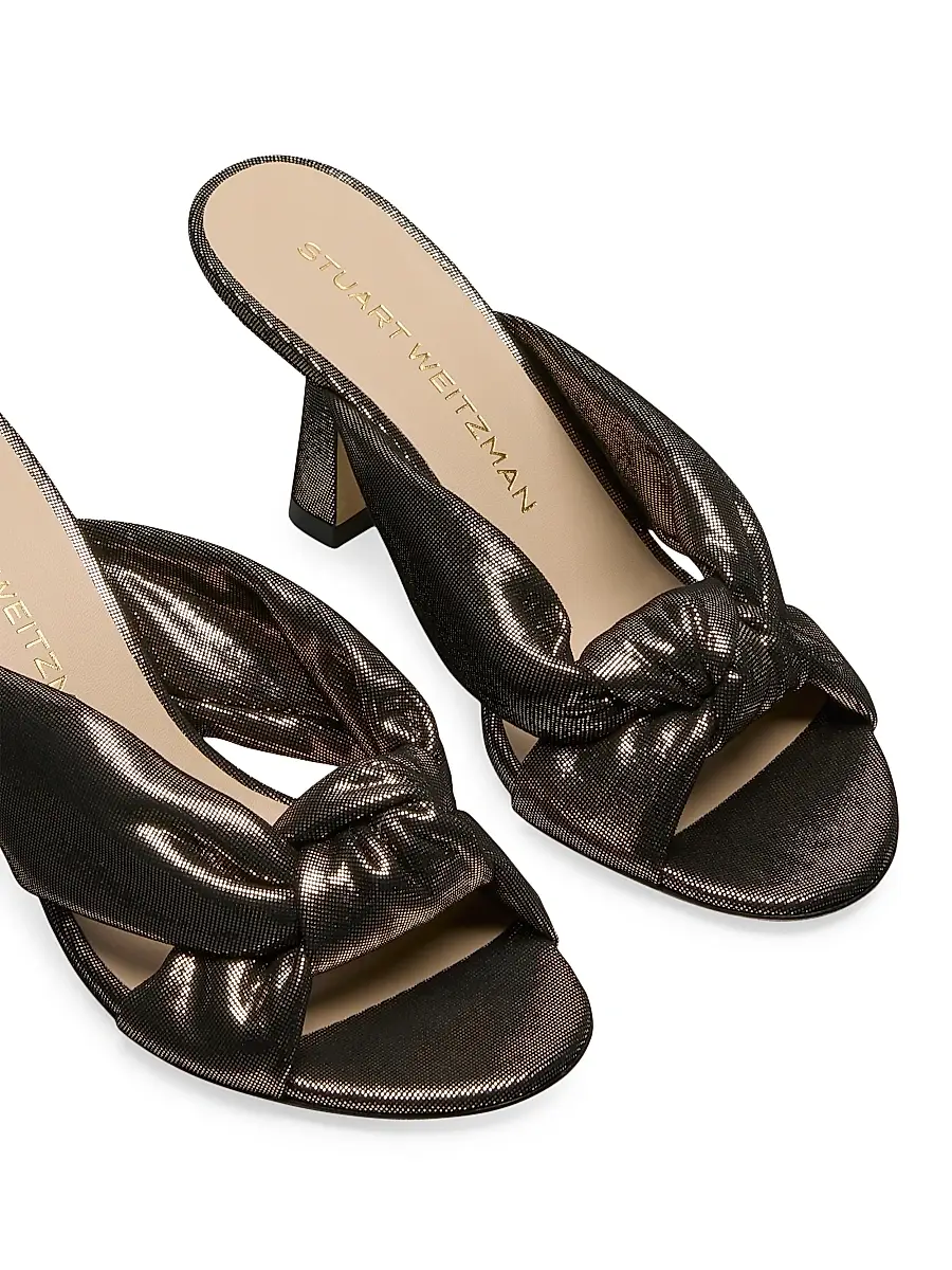 Stuart Weitzman Women's Soplaya 75MM Dotted Leather Slip-On Sandals | Thumbnail 5
