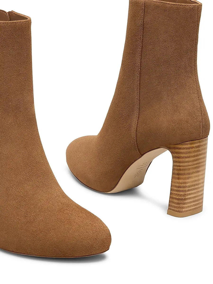 Stuart Weitzman Women's Babette 90MM Suede Platform Zip Booties | Thumbnail 4 Stuart Weitzman Women's Babette 90MM Suede Platform Zip Booties | Thumbnail 4