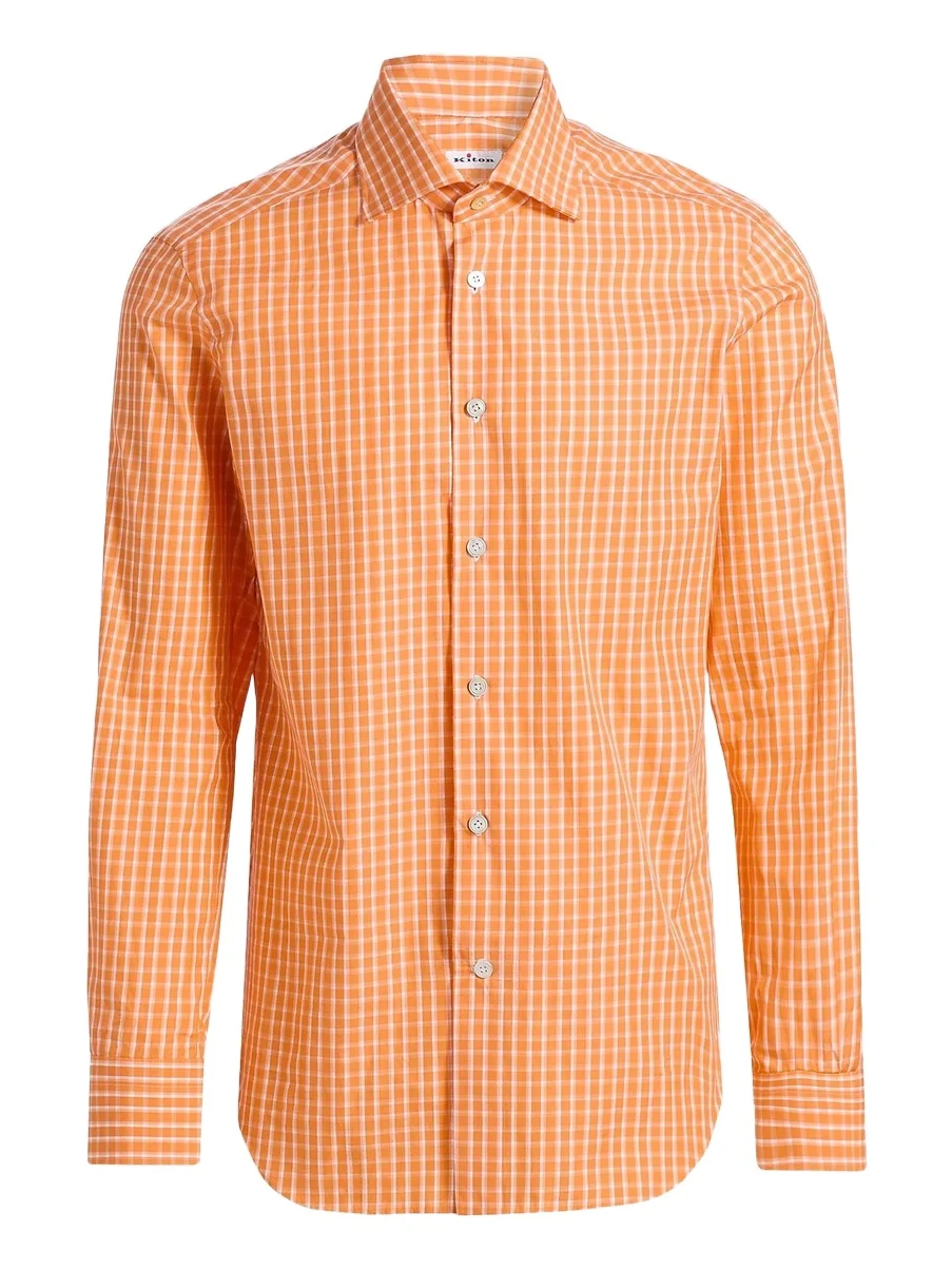 Kiton Men's Check Cotton Shirt