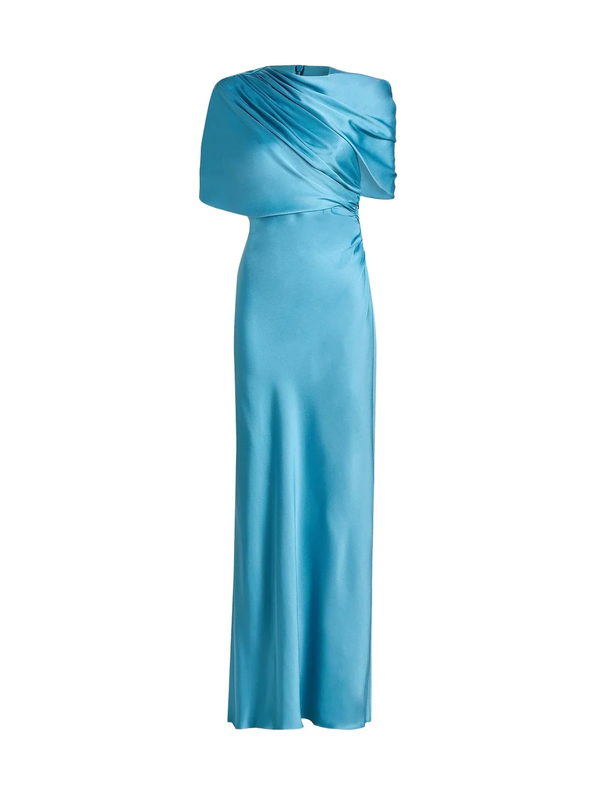 Women's Draped Satin Cape-Sleeve Gown Women's Draped Satin Cape-Sleeve Gown