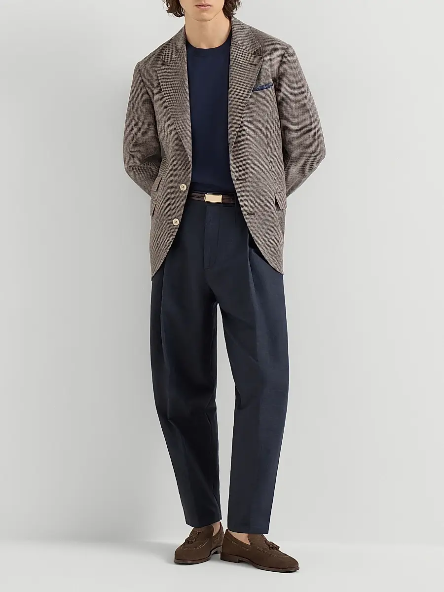 Brunello Cucinelli Men's Cotton Lightweight Sweater | Thumbnail 6 Brunello Cucinelli Men's Cotton Lightweight Sweater | Thumbnail 6