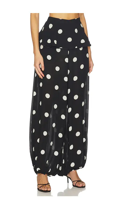 ADRIANA DEGREAS Polka Dot Peplum Pants | Thumbnail 2