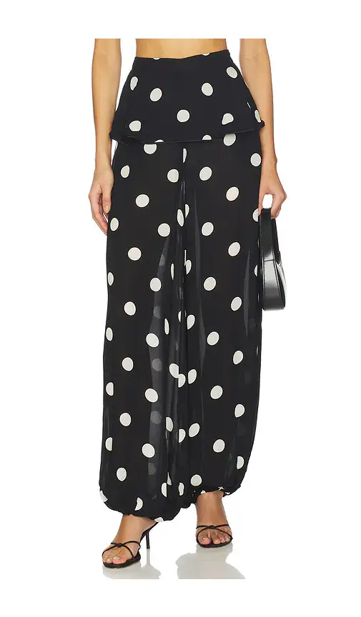 ADRIANA DEGREAS Polka Dot Peplum Pants | Image 1 ADRIANA DEGREAS Polka Dot Peplum Pants | Image 1