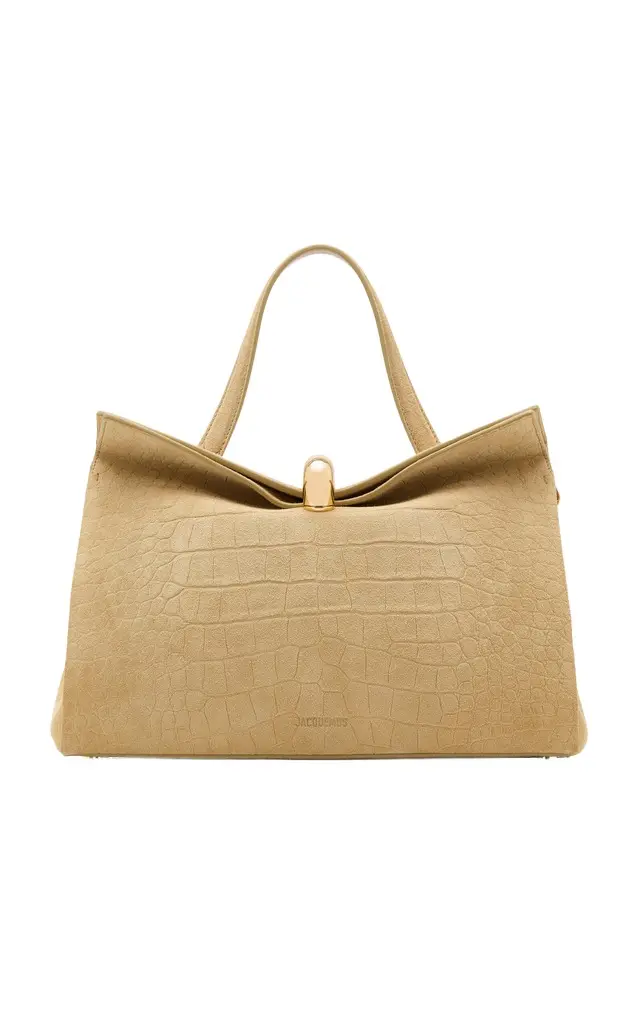 Jacquemus The Small Valérie Croc-Effect Suede Bag