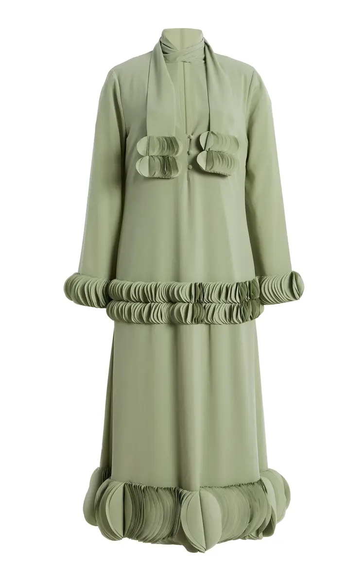 Alexis Zuella Ruffled Crepe Midi Dress | Image 1 Alexis Zuella Ruffled Crepe Midi Dress | Image 1