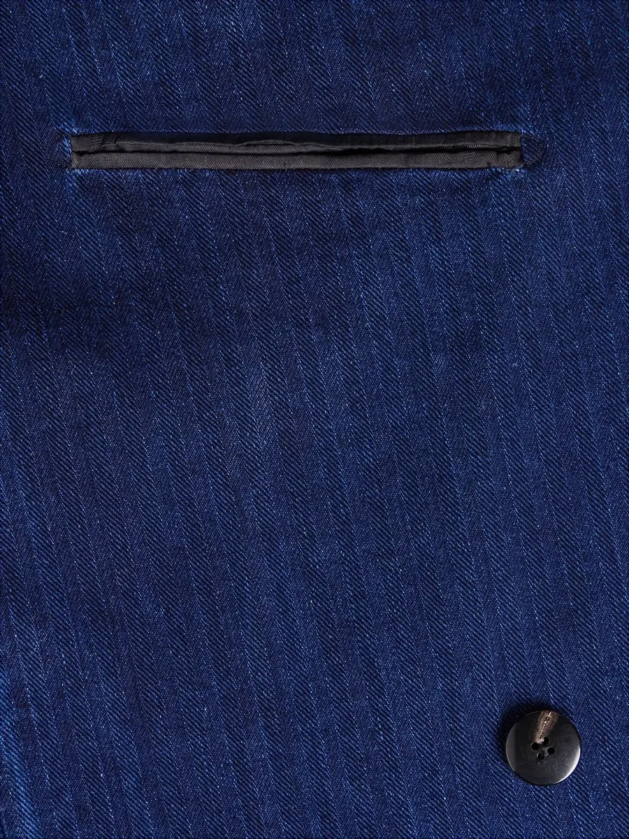 Tom Ford Double-Breasted Herringbone Denim Blazer - Men | Thumbnail 6