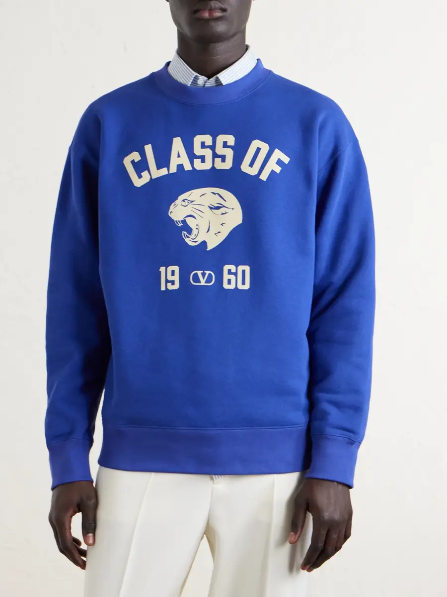 Valentino Garavani Logo-Print Cotton-Jersey Sweatshirt - Men | Thumbnail 3