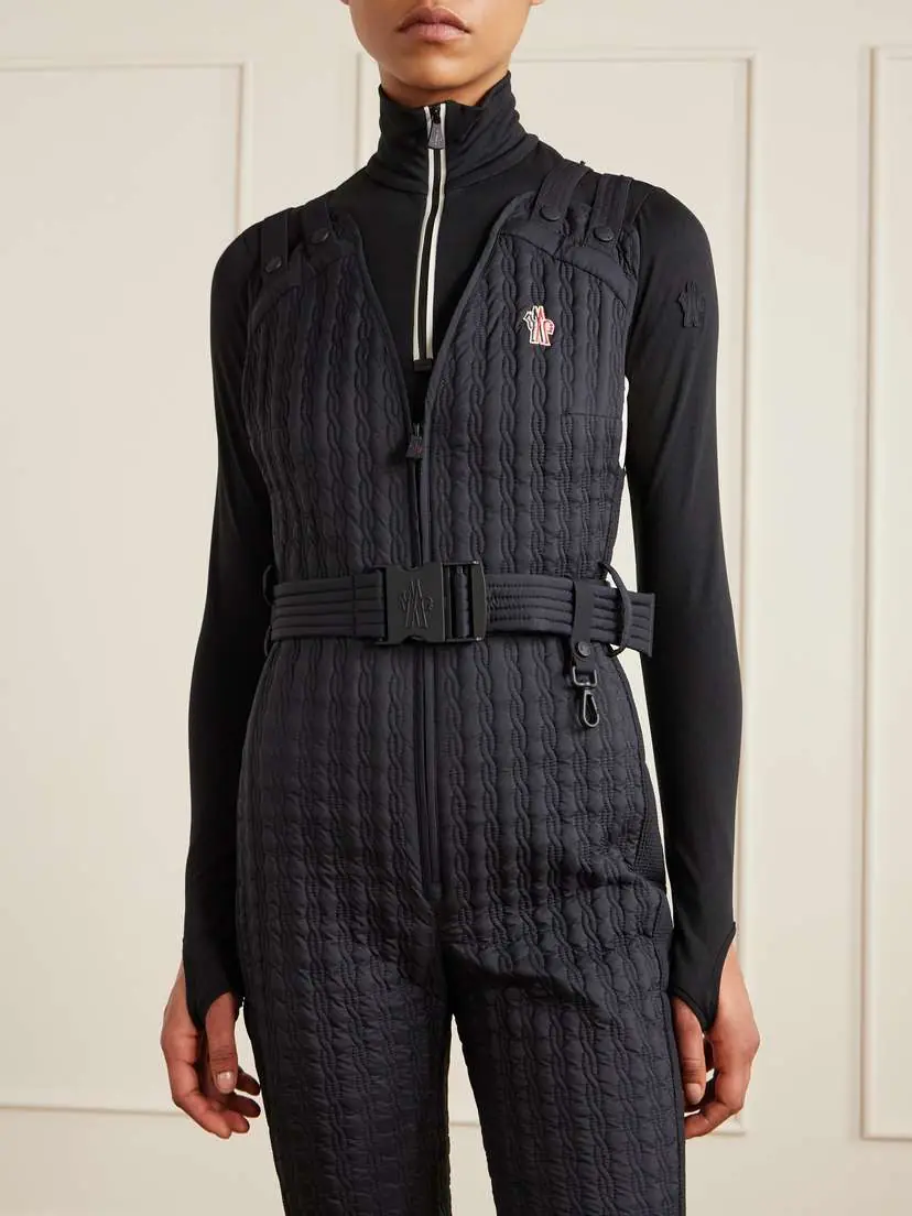 Moncler Grenoble Belted Appliquéd Quilted Down Ski Suit | Thumbnail 3 Moncler Grenoble Belted Appliquéd Quilted Down Ski Suit | Thumbnail 3