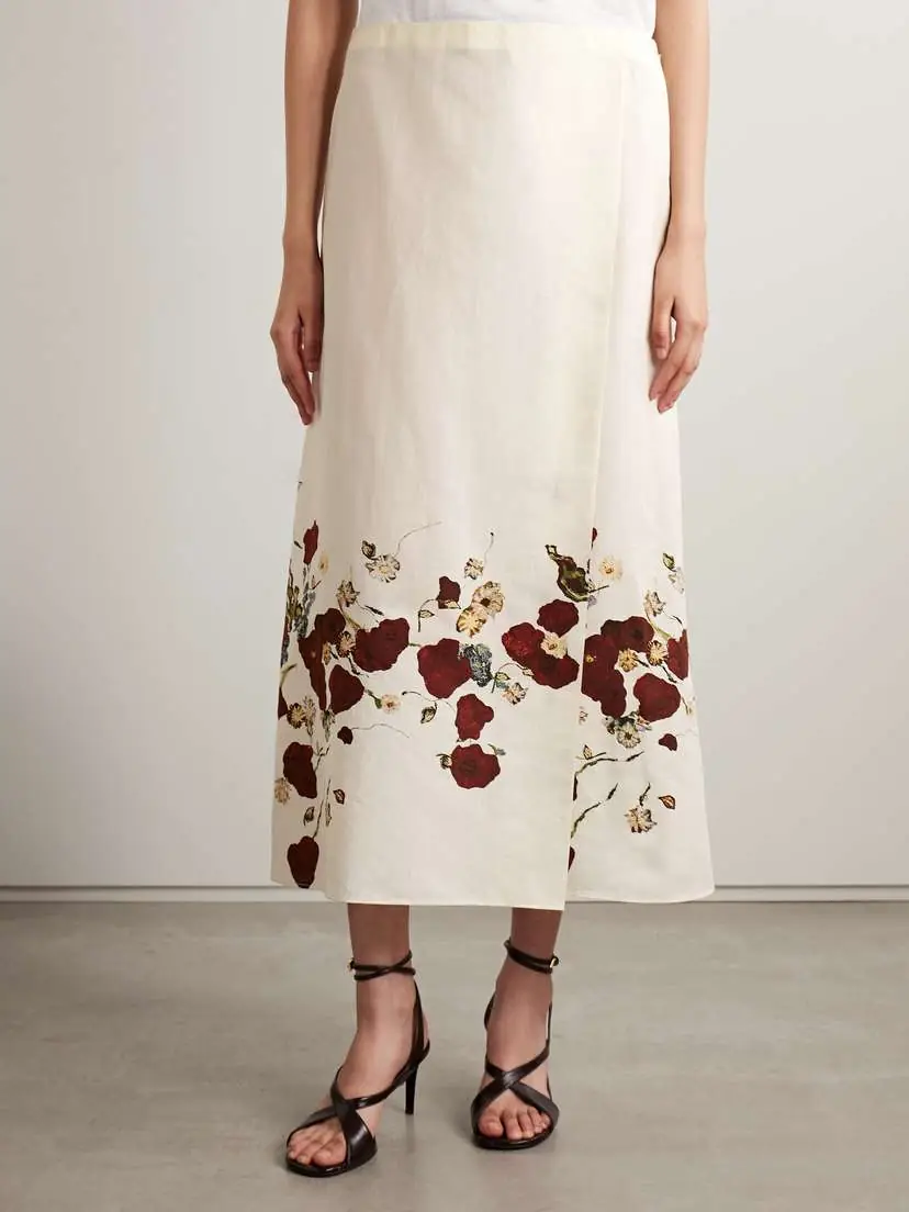 Khaite Demi Floral-print Silk And Cotton-blend Organza Midi Skirt | Thumbnail 3 Khaite Demi Floral-print Silk And Cotton-blend Organza Midi Skirt | Thumbnail 3