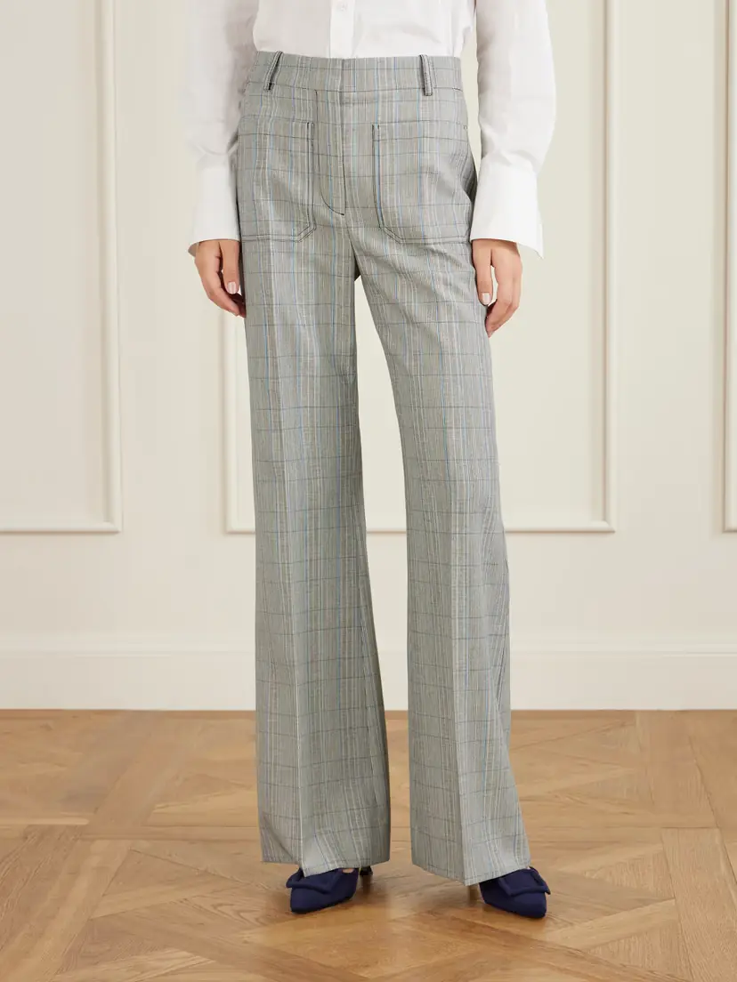Victoria Beckham Alina Checked Wool Wide-leg Pants | Thumbnail 3