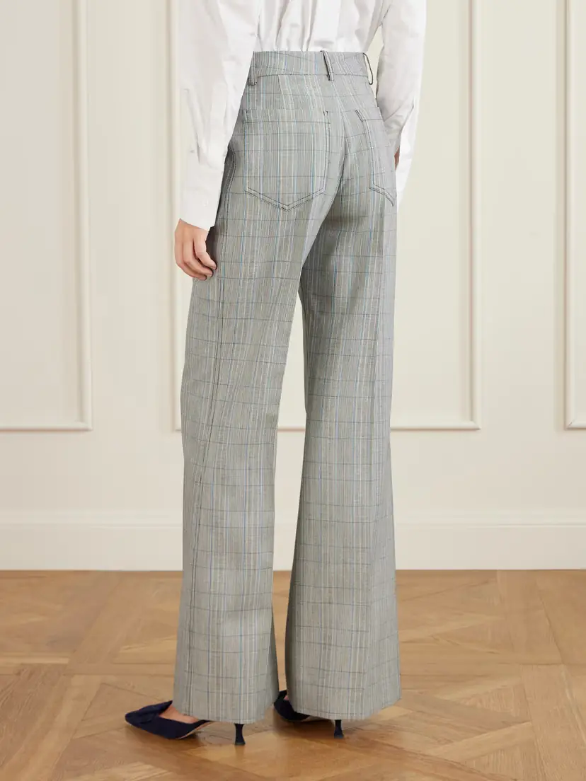 Victoria Beckham Alina Checked Wool Wide-leg Pants | Thumbnail 4