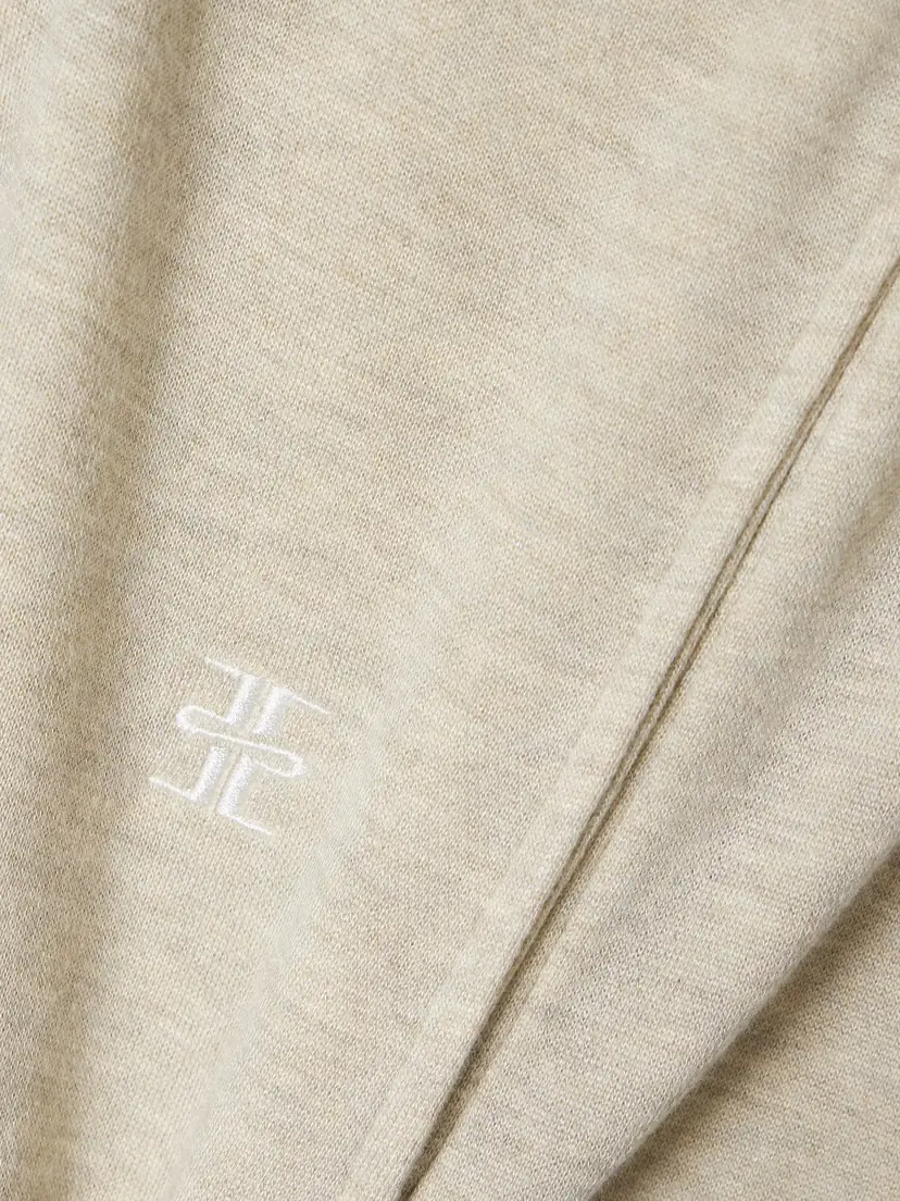 ÉTERNE Embroidered French Cotton-blend Terry Wide-leg Sweatpants | Thumbnail 4