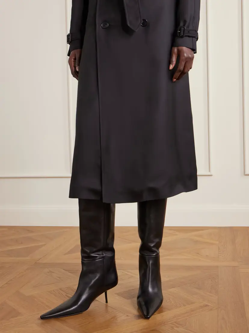 Saint Laurent Victoire Leather Knee Boots | Thumbnail 2