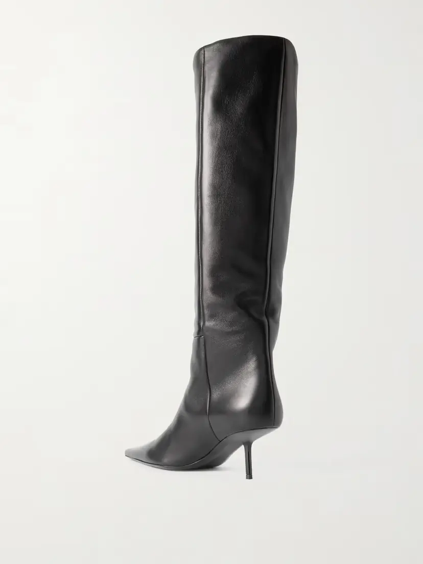 Saint Laurent Victoire Leather Knee Boots | Thumbnail 3