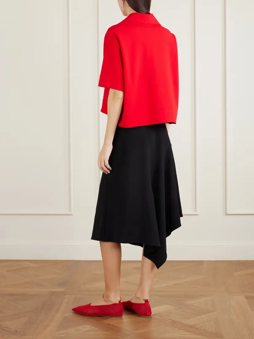Jil Sander Cropped Crepe Polo Shirt | Thumbnail 3 Jil Sander Cropped Crepe Polo Shirt | Thumbnail 3