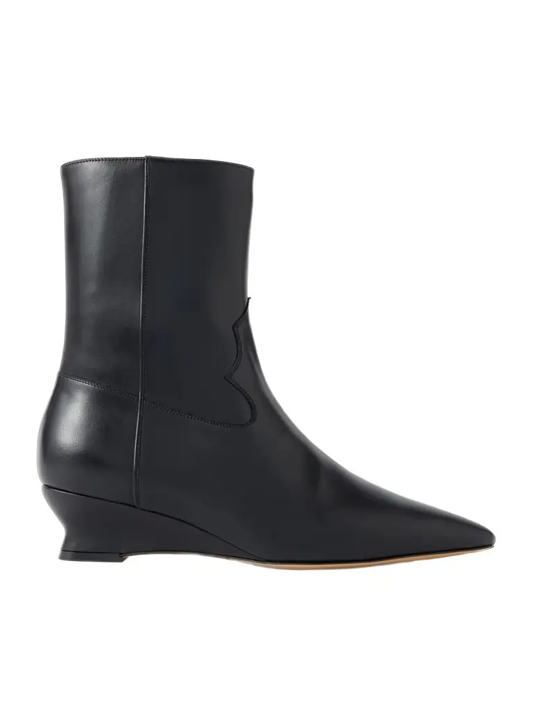 Camille 40 Leather Wedge Ankle Boots Camille 40 Leather Wedge Ankle Boots