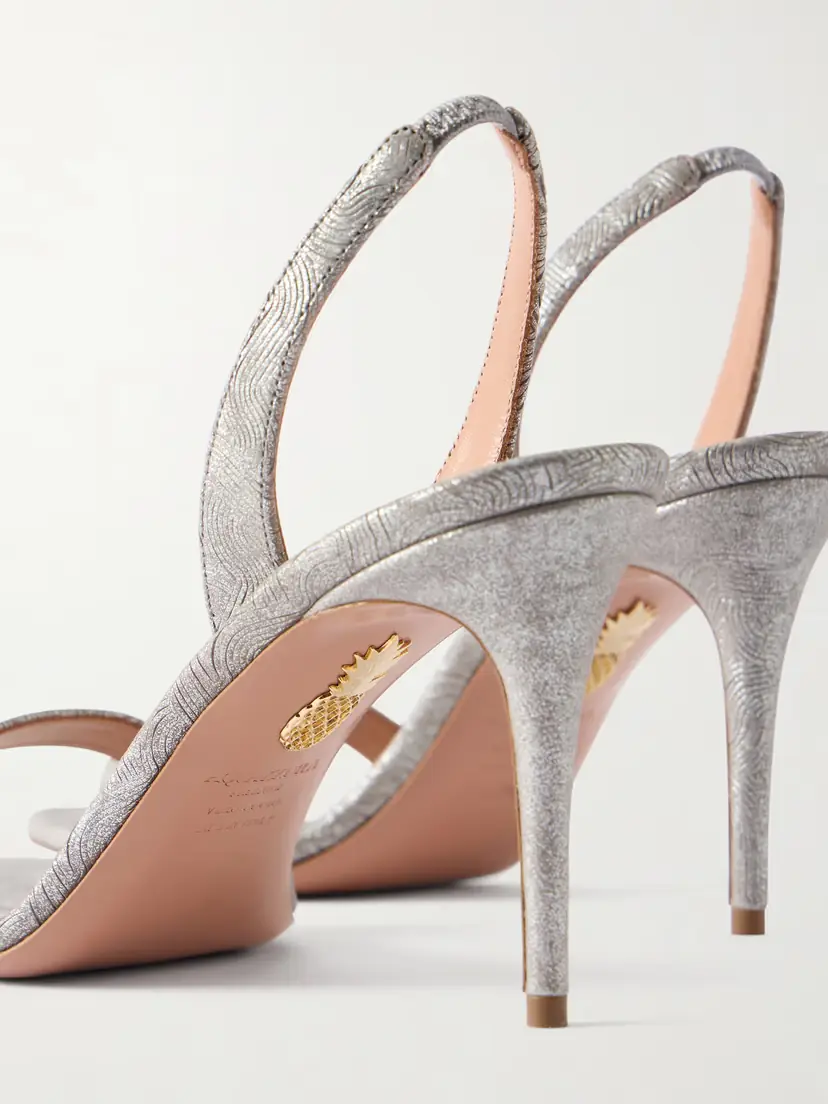 Aquazzura So Nude 85 Metallic Textured-leather Slingback Sandals | Thumbnail 5 Aquazzura So Nude 85 Metallic Textured-leather Slingback Sandals | Thumbnail 5