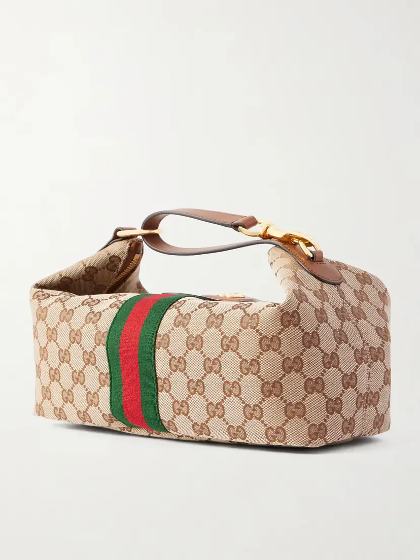 Gucci Ophidia Leather-trimmed Striped Coated-canvas Clutch | Thumbnail 4 Gucci Ophidia Leather-trimmed Striped Coated-canvas Clutch | Thumbnail 4