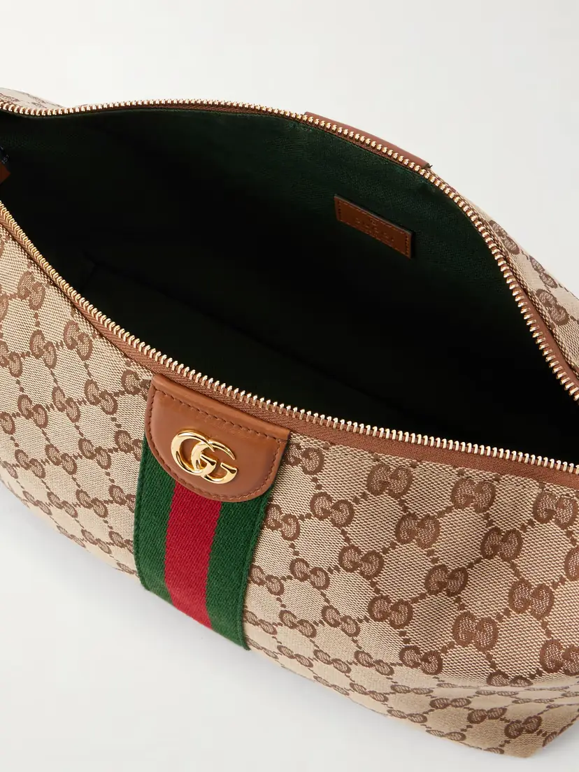 Gucci Ophidia Leather-trimmed Striped Coated-canvas Clutch | Thumbnail 6 Gucci Ophidia Leather-trimmed Striped Coated-canvas Clutch | Thumbnail 6