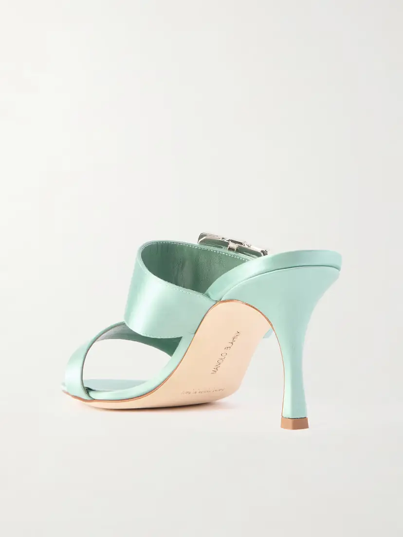Manolo Blahnik Mayjousan 70 Crystal-embellished Satin Mules | Thumbnail 3 Manolo Blahnik Mayjousan 70 Crystal-embellished Satin Mules | Thumbnail 3