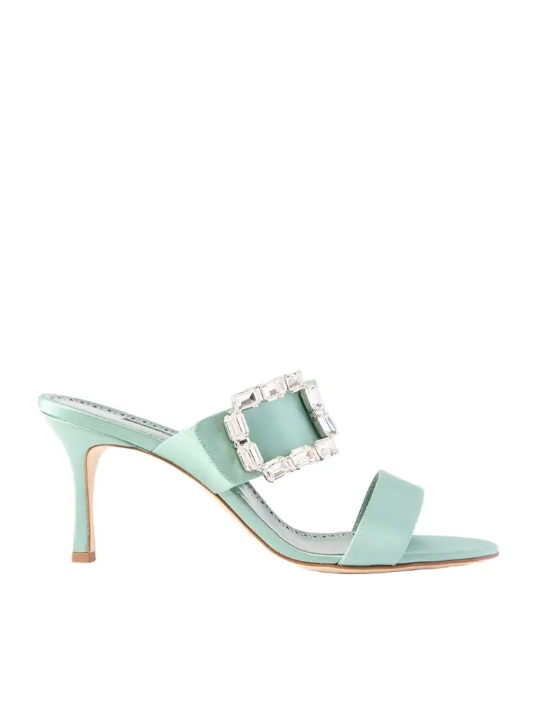 Mayjousan 70 Crystal-embellished Satin Mules