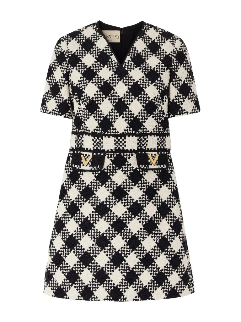 Valentino Garavani Checked Tweed Mini Dress | Image 1 Valentino Garavani Checked Tweed Mini Dress | Image 1